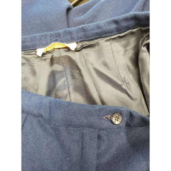 Vintage Pendleton Wool High-Waisted Trousers, Navy Blue, 32" waist, front zip - Picture 5 of 6